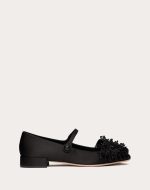 VALENTINO GARAVANI BOWJANE MARY-JANE SATIN BALLERINA WITH FRINGED EMBROIDERY 20MM - Image 5